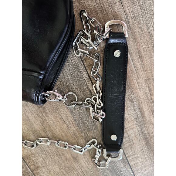 Tory Burch Women's Black Reva Flap Chain Leather Logo Crossbody Bag - Picture 3 of 13